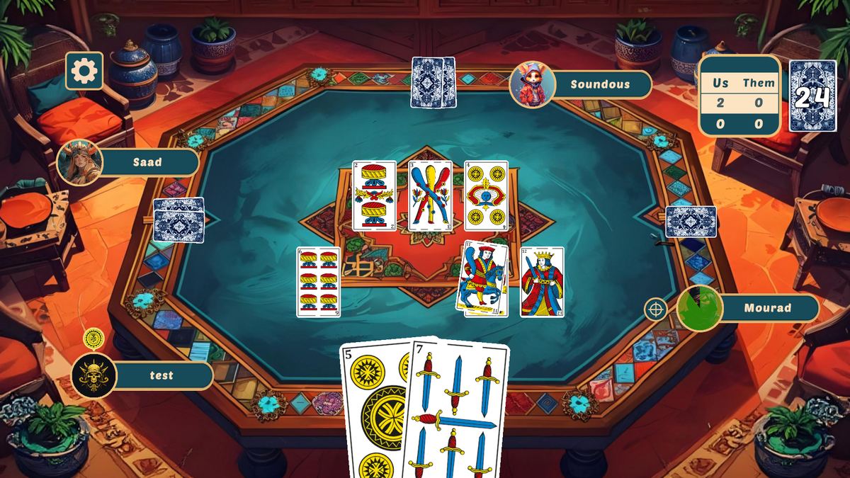 Une table de Ronda en 2 contre 2, en plein milieu d'une main